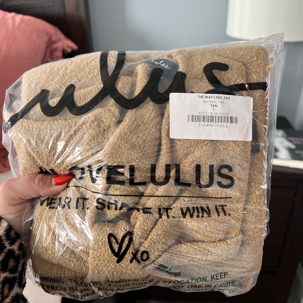 Tan cutout sweater dress…never opened package